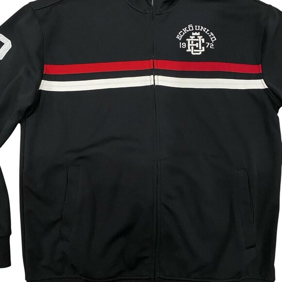 ECKO UNLIMITED Men's Embroidered Black Urban Hip Hop Full Zip Track Jacket XL - Picture 3 of 8
